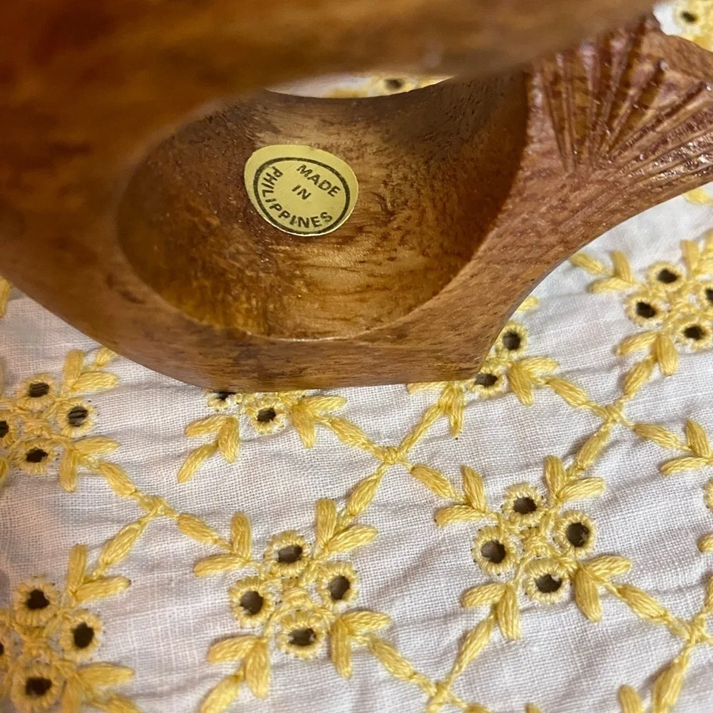 Vintage Carved Wood Dolphin Napkin Holder Set- Excellent Used Condition